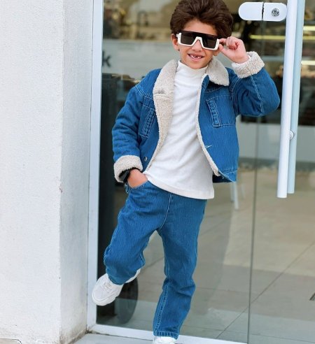 Fur Lined denim jacket  - Boys